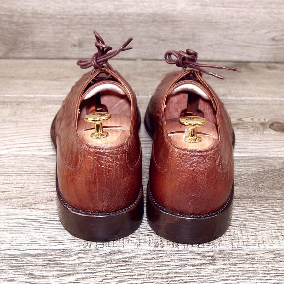 $695 Nordstrom MEZLAN 11 M Genuine OSTRICH Chestnut * add $15 new Trees - Picture 10 of 15